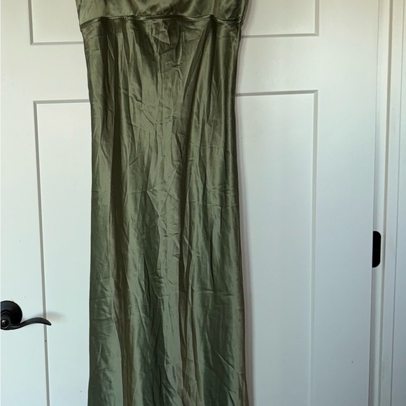 Reformation Kailyn Silk Dress Midi Artichoke Green XL - Picture 5 of 10